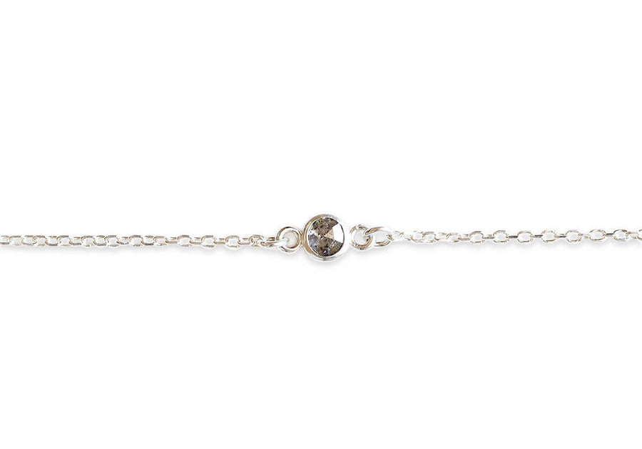 Silver Rose Cut Diamond Chain Bracelet Andrea Bonelli Jewelry Sterling Silver