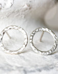 Silver Lacuna Circle Studs Andrea Bonelli Jewelry 