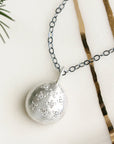 Silver Pebble + Diamond Necklace Andrea Bonelli 