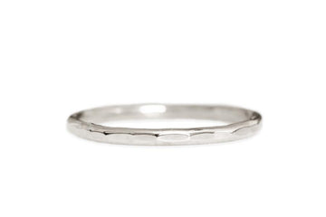 Silver Hammer Facet Ring Andrea Bonelli Jewelry Sterling Silver