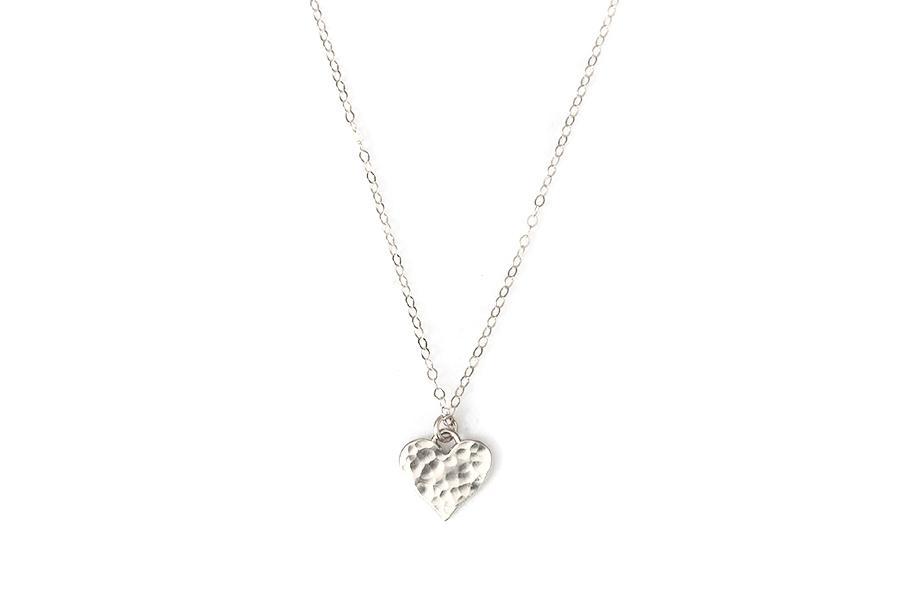silver hammered heart necklace Andrea Bonelli Sterling Silver