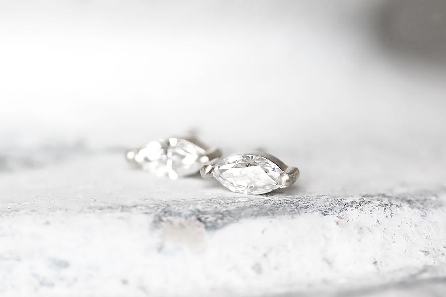 Silver Marquise Studs Andrea Bonelli Jewelry 