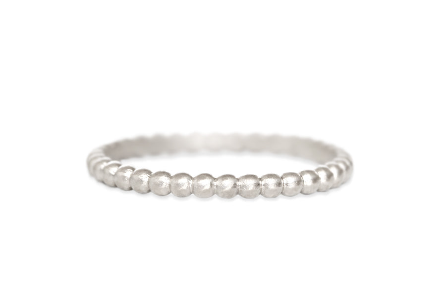 Silver Petite Beaded Band Andrea Bonelli Jewelry Sterling Silver