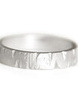 Silver Rustic Carved Bark Band Andrea Bonelli Jewelry Sterling Silver