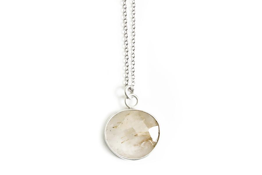 Silver Rutilated Quartz Necklace Andrea Bonelli Jewelry Sterling Silver