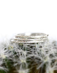 Silver Glint Stardust Stacking Rings Andrea Bonelli Jewelry 