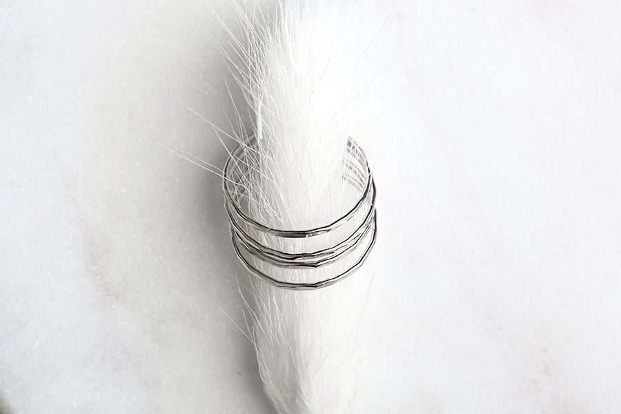 Silver Whisper Stacking Rings Andrea Bonelli 