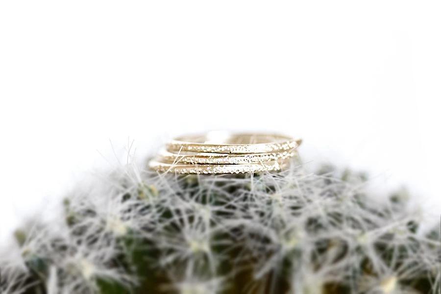 Glint Stardust Stacking Rings Andrea Bonelli Jewelry 