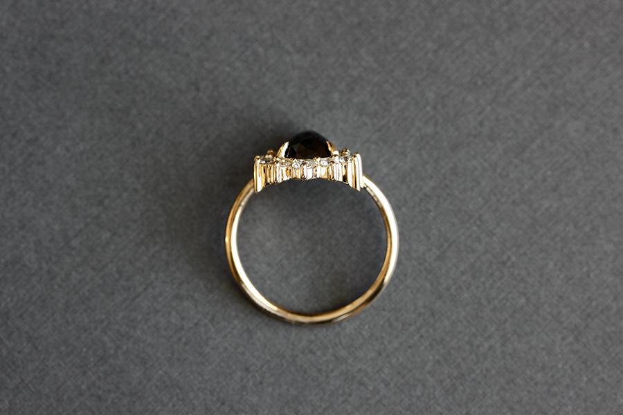 Black Diamond Crown Halo Ring 2.24ct Andrea Bonelli Jewelry 