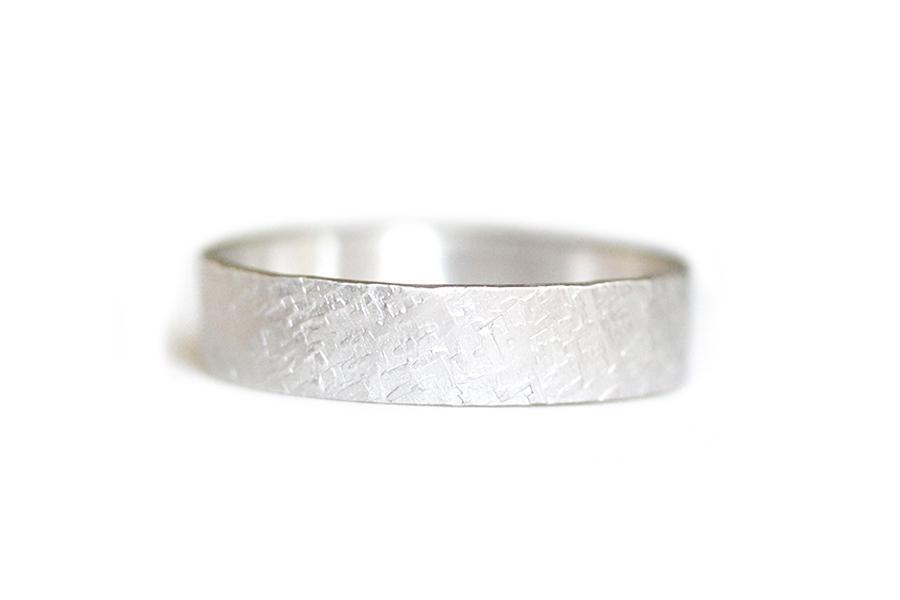 Silver Rustic Gravel Band Andrea Bonelli Jewelry Sterling Silver