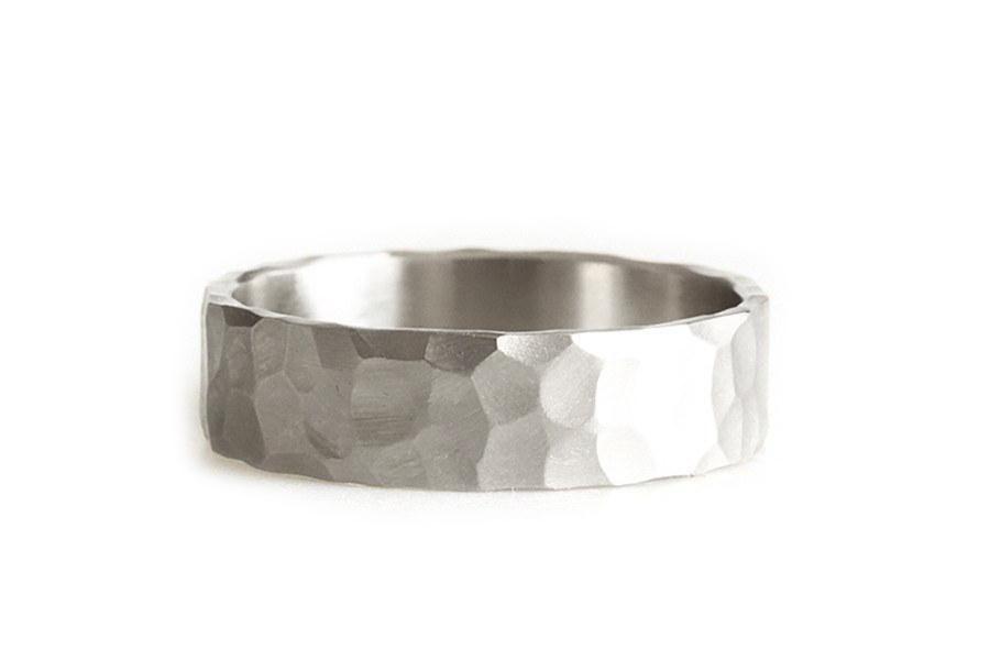 Silver Rustic Carved Band 6mm Andrea Bonelli Jewelry Sterling Silver