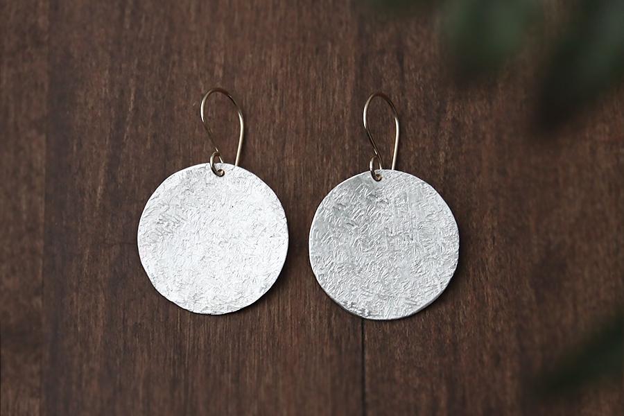 Luna Silver + Gold Earrings Andrea Bonelli Jewelry 