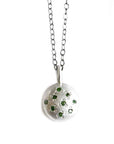 Silver Pebble + Green Diamond Necklace Andrea Bonelli 