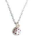 Silver + Gold Pebble Ruby Necklace Andrea Bonelli Sterling Silver