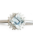Tavi Halo Aquamarine Ring Andrea Bonelli Jewelry 