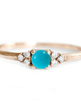 Sora Turquoise + Diamond Ring Andrea Bonelli Jewelry 14k Rose Gold