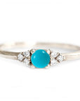 Sora Turquoise + Diamond Ring Andrea Bonelli Jewelry 14k White Gold
