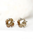 natural faceted diamond studs Andrea Bonelli Jewelry 