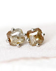 natural faceted diamond studs Andrea Bonelli Jewelry 