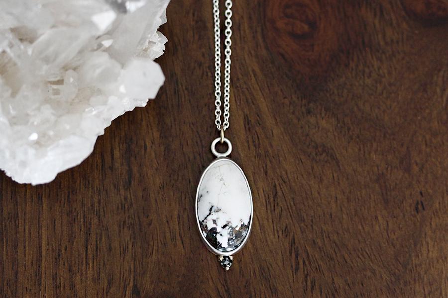 white turquoise + diamond necklace Andrea Bonelli Jewelry 