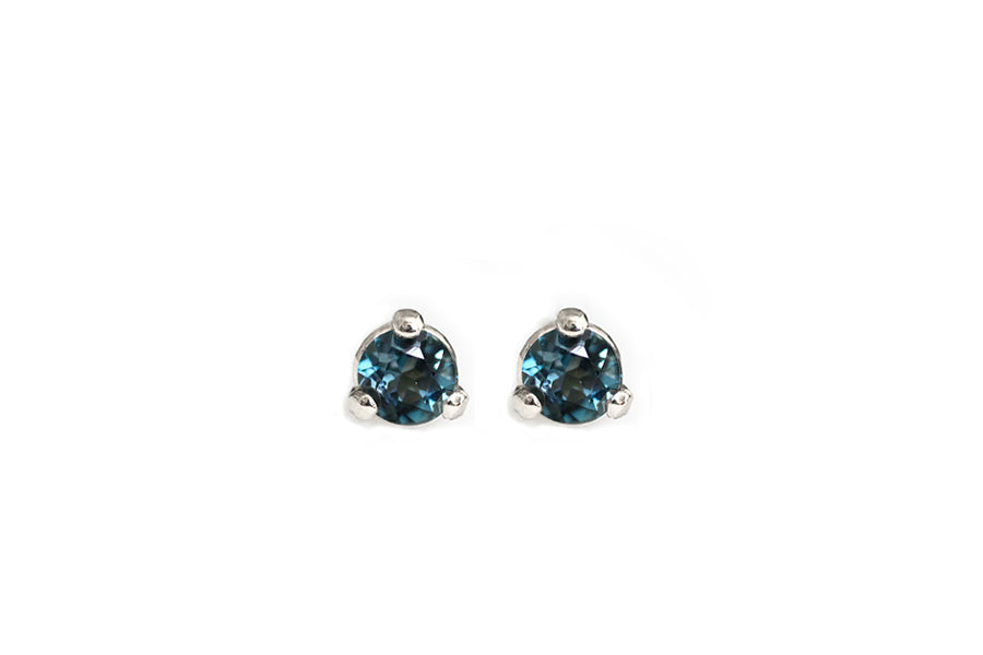 Eva London Blue Topaz Studs Andrea Bonelli Jewelry 14k White Gold