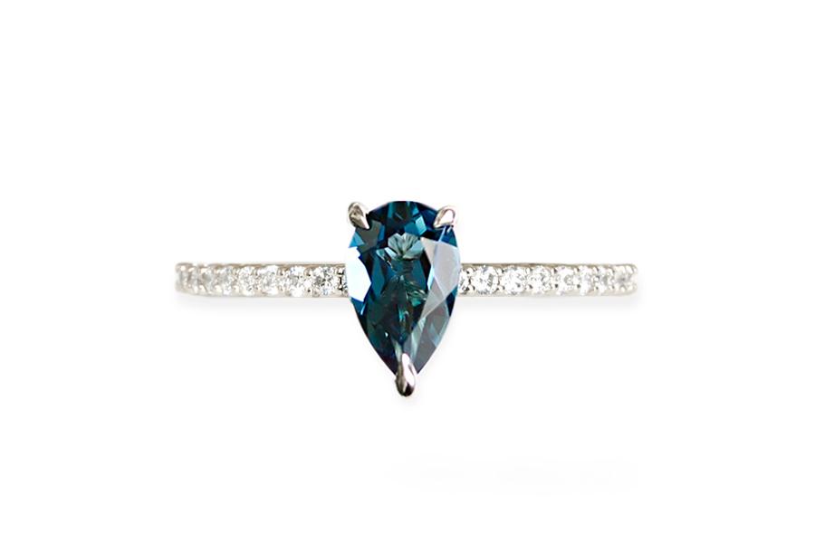 Annalise London Blue Topaz Ring Andrea Bonelli Jewelry 14k White Gold