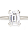 Bailey Double Claw Moissanite Ring Andrea Bonelli Jewelry 14k White Gold