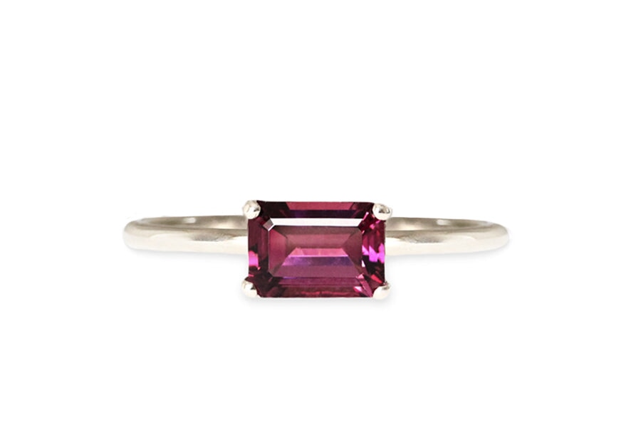 Bella Rhodolite Garnet Ring Andrea Bonelli Jewelry 14k White Gold