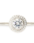 Brie Halo Lab Diamond Ring Andrea Bonelli Jewelry 14k White gold