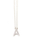 Diamond Pavé Letter Necklace Andrea Bonelli 14k White Gold