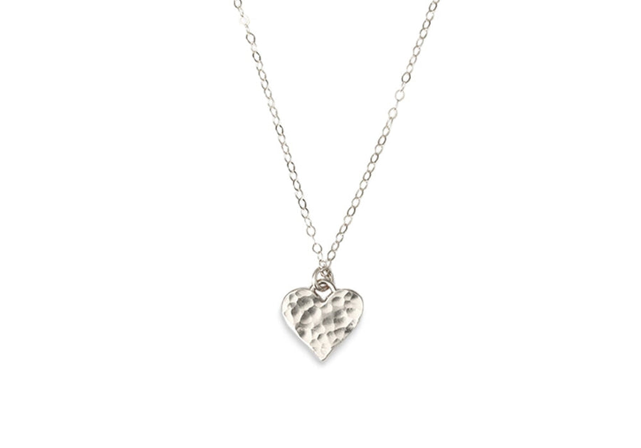 Hammered Heart Necklace Andrea Bonelli 14k White Gold