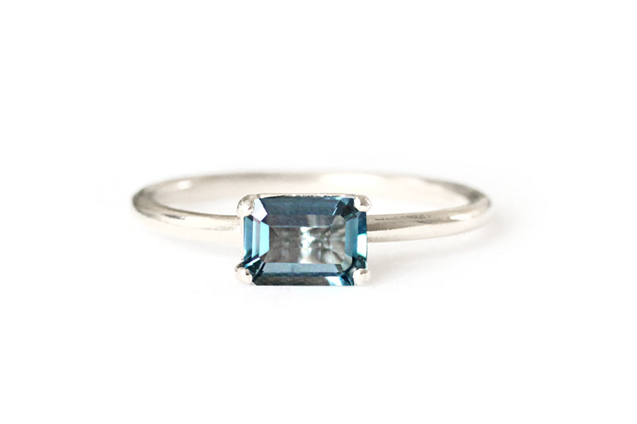 Bella London Blue Topaz Ring Andrea Bonelli Jewelry 14k White Gold