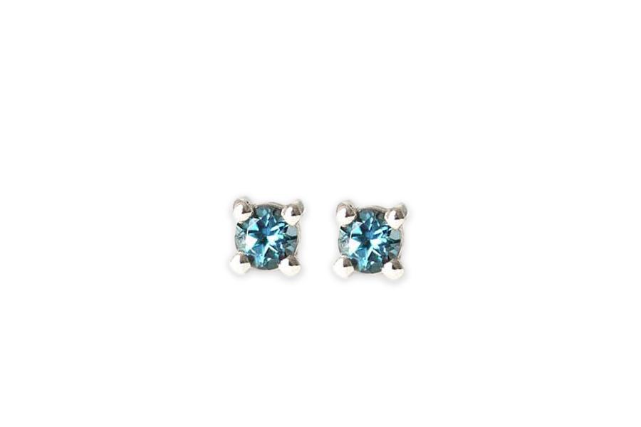 London Blue Topaz Studs Andrea Bonelli Jewelry 14k White Gold