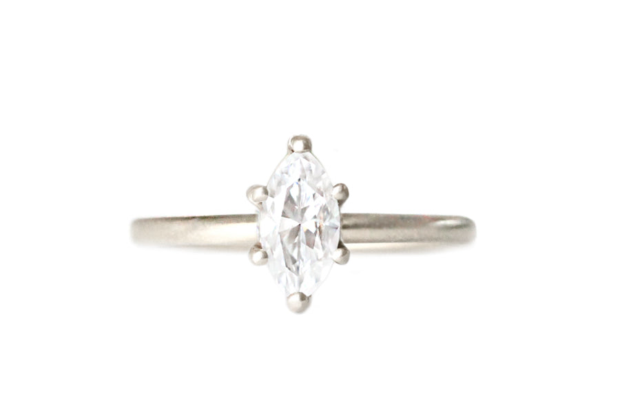 Mia Moissanite Ring Andrea Bonelli Jewelry 14k White Gold