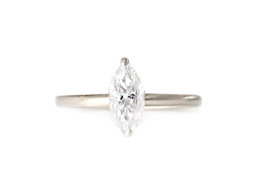 Cleo Marquise Ring .90ct Andrea Bonelli Jewelry 14k White Gold