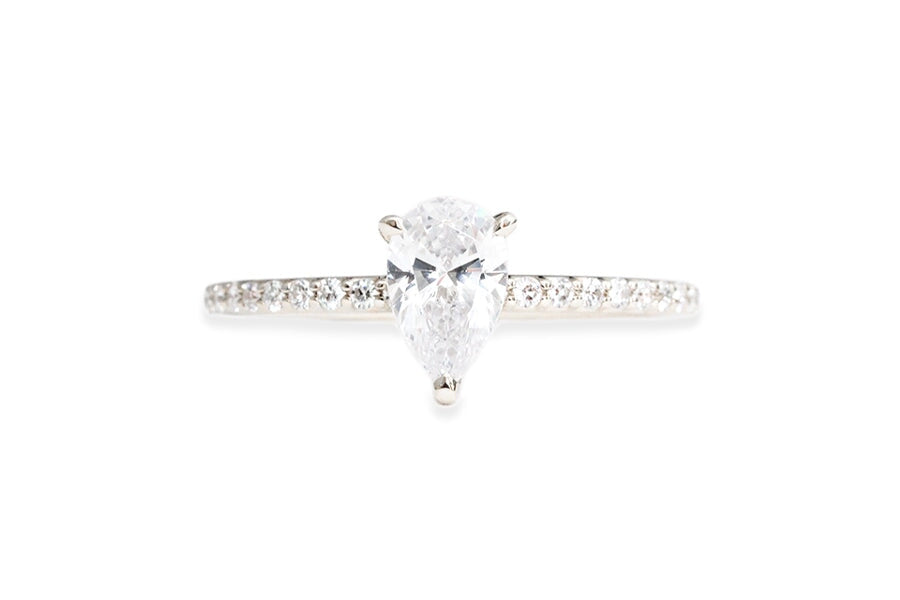 Annalise Moissanite Ring Andrea Bonelli Jewelry 14k White Gold