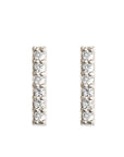 Pave Bar Studs - 6 Stone Andrea Bonelli Jewelry 14k White Gold