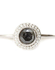 Brie Salt & Pepper Halo Diamond Ring Andrea Bonelli Jewelry 