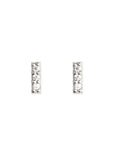 Petite Pave Diamond Bar Studs Andrea Bonelli Jewelry 14k White Gold