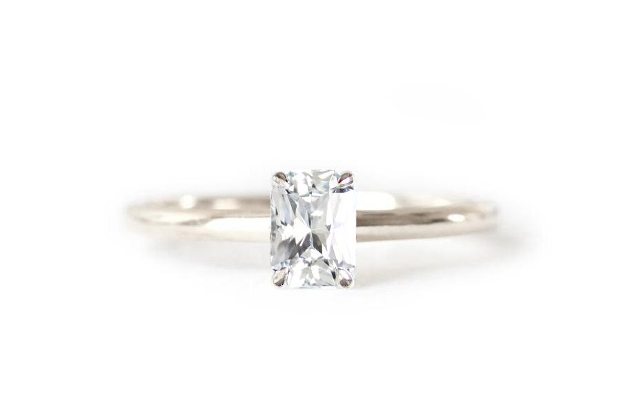 Ava Moissanite Ring Andrea Bonelli Jewelry 14k White Gold