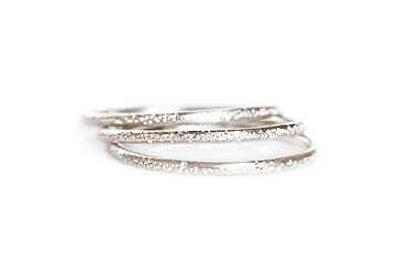 Silver Glint Stardust Stacking Rings Andrea Bonelli Jewelry Sterling Silver