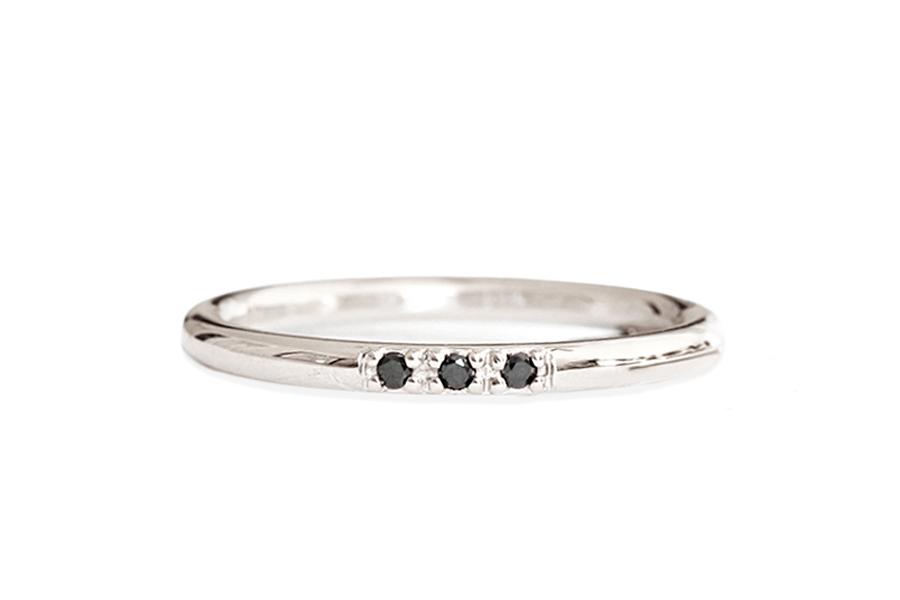 Tove Black Diamond Ring Andrea Bonelli 14k White Gold