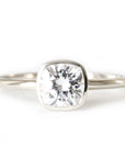 Zoe Cushion Lab Diamond Ring Andrea Bonelli Jewelry 14k White Gold