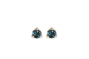 Eva London Blue Topaz Studs Andrea Bonelli Jewelry 14k Yellow Gold