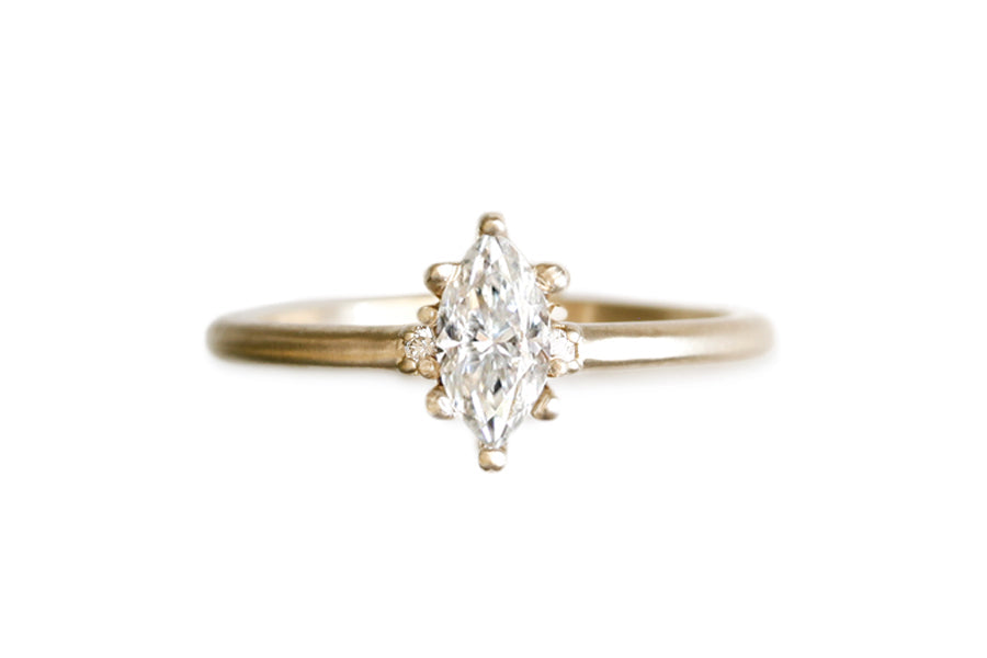 Mira GIA Marquise Diamond Ring Andrea Bonelli 14k Yellow Gold