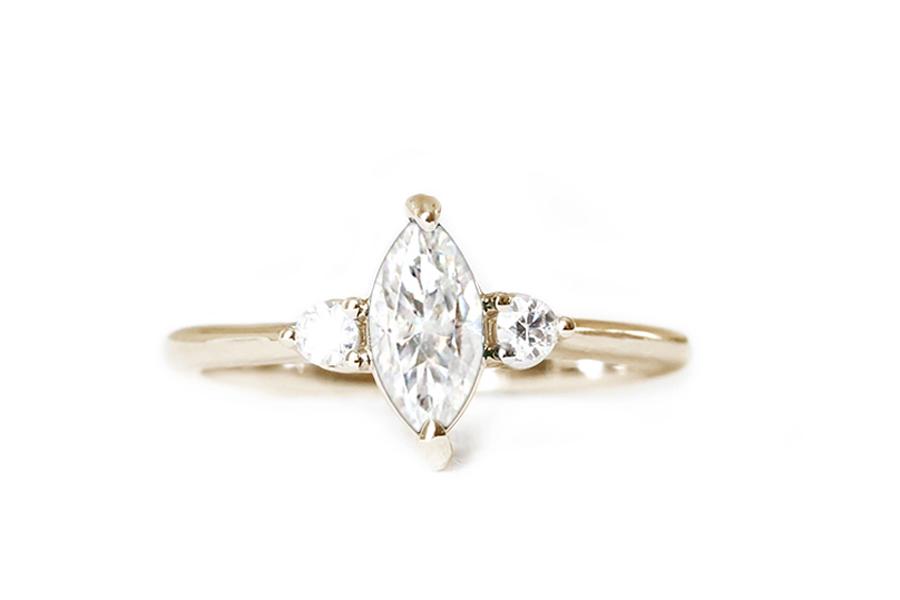 Madeira Moissanite Ring Andrea Bonelli 14k Yellow Gold