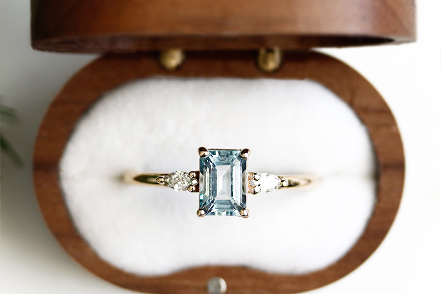 Marina Aquamarine + Diamond Ring Andrea Bonelli 