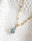 Aquamarine Solitaire Necklace Andrea Bonelli Jewelry 
