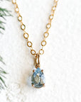 Aquamarine Solitaire Necklace Andrea Bonelli Jewelry 