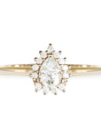 Aura Halo Moissanite Ring Andrea Bonelli Jewelry 14k Yellow Gold